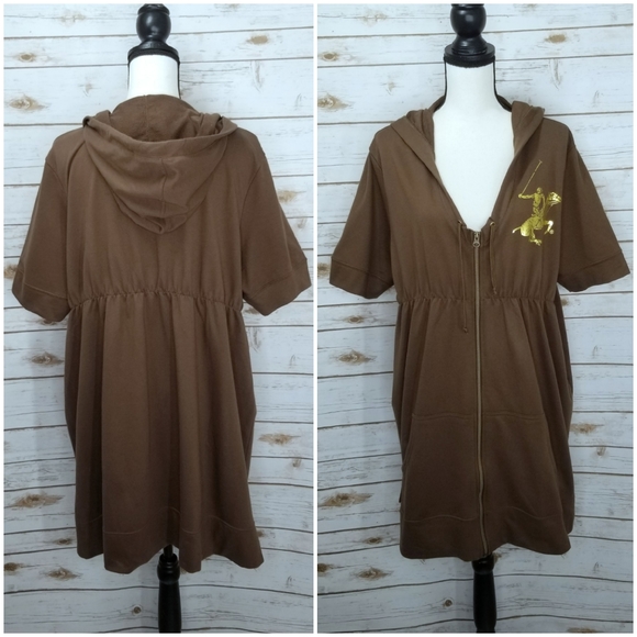 Beverly Hills Polo Club Short Sleeve Zip Up Hoodie Front Pockets Size 3X - Picture 6 of 6